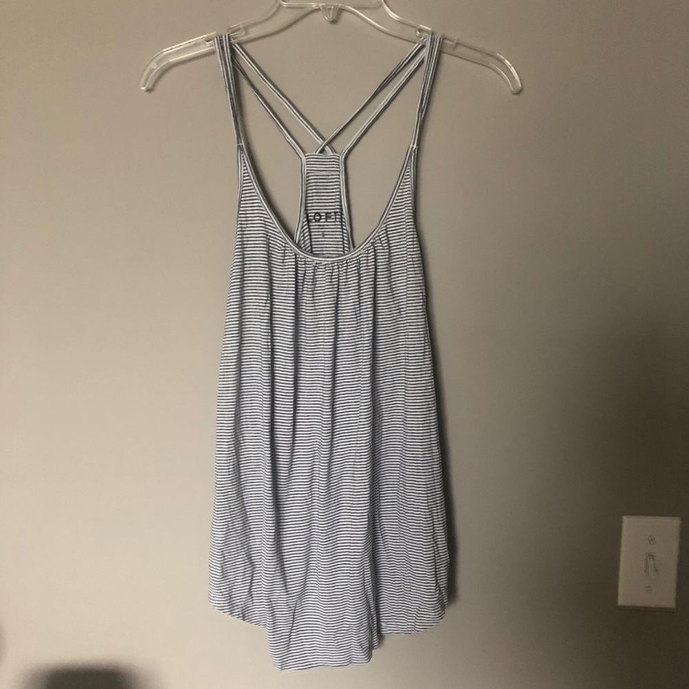 LOFT Striped Strappy Racerback Cami Small